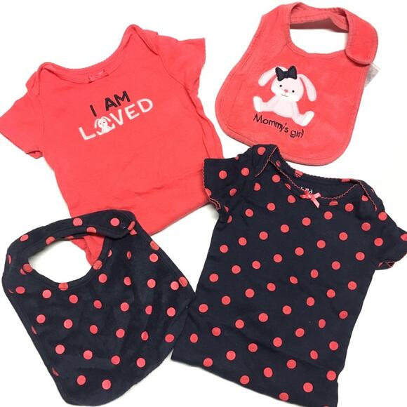 Baby Girl Shirt and Bib Bundle sz 6-12 months - Picture 1 of 5